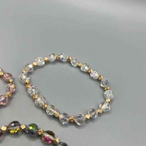 Elegant Crystal Beaded Bracelets Set - Handmade #169 - Picture 5 of 6